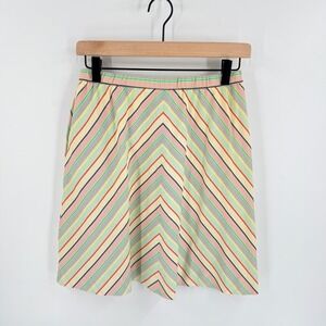 Vintage Hadley Striped Skirt Size 10 Rainbow Chevron A-Line Retro 70s Mod